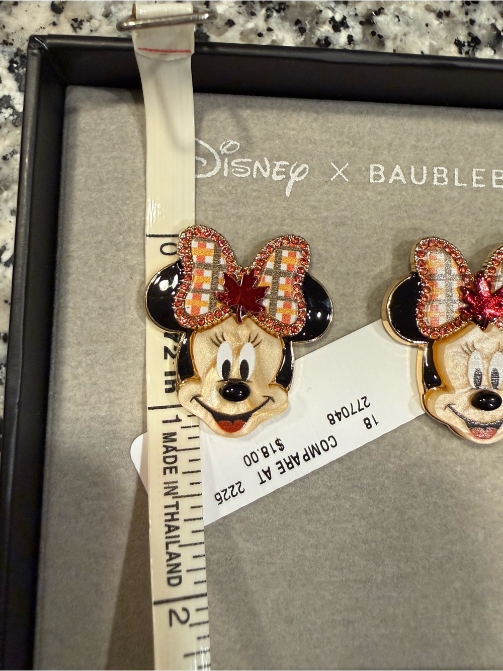 Disney x BaubleBar Fall Minnie Mouse Earrings - Picture 2 of 3